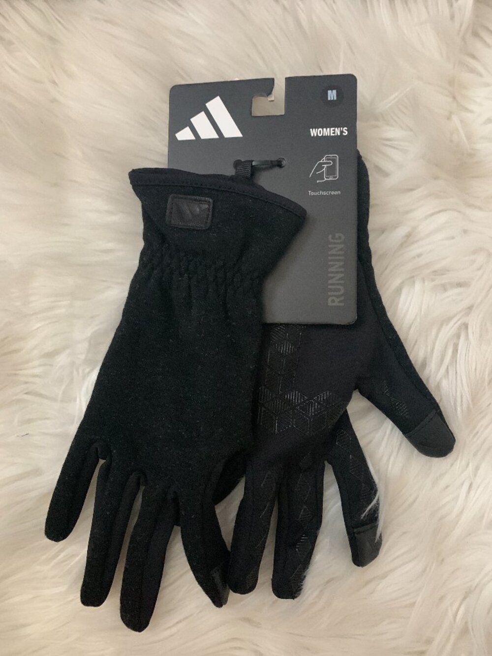 ADIDAS Running Fleece Lined Touchscreen Compatible Gloves Sz MEDIUM